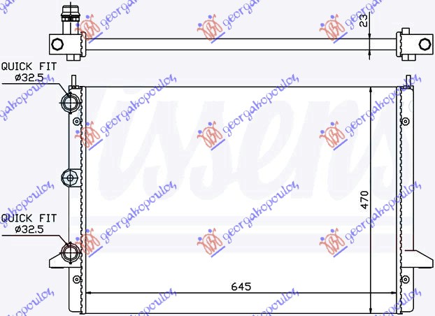 Hladnjak motora 2.3 i/16V (63.5x47) 00-