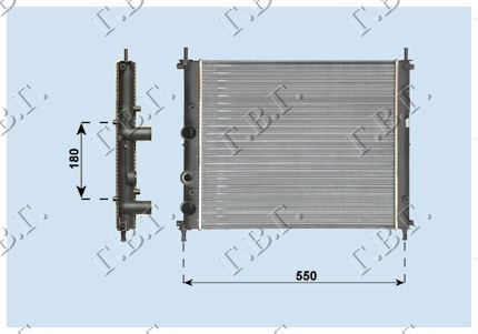 Hladnjak motora 1.6i (+/-AC) (47.5x41)