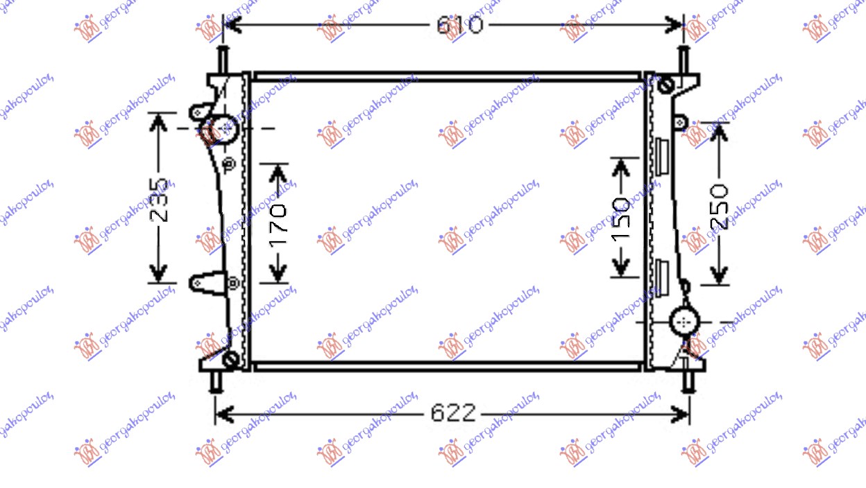 Hladnjak motora 1.9 jtd + AC (53x39.8x2.6)