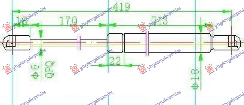 Amortizer gepek vrata (XL/FREETRACK) (419L-510N)