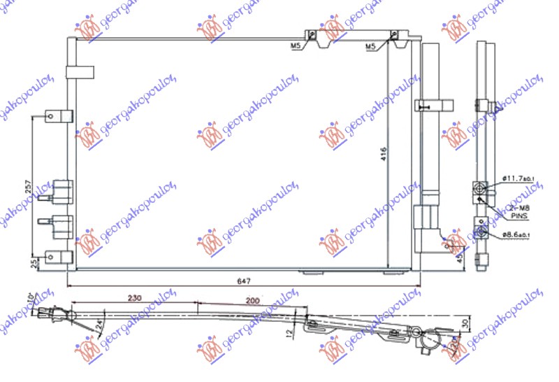 Hladnjak klime 3.2 jts benzin / 2.4 jtdm dizel (615x416x12)