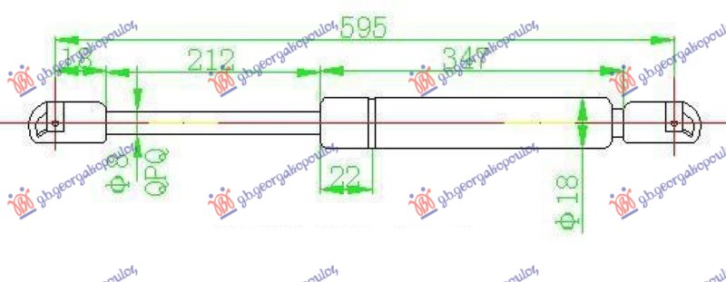 Amortizer gepek vrata (595L-515N)