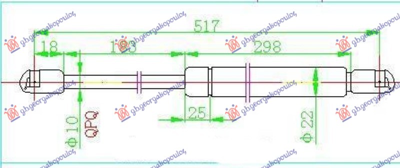 Amortizer gepek vrata (520L-640N)
