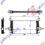 Hladnjak interkulera 1.4-1.6T benzin - 1.3-1.7 cdti (565x282x30)