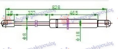 Amortizer gepek vrata (825L-355N)