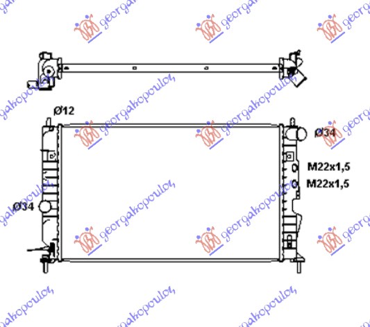 Hladnjak motora 1.6/1.8 16V (+/-AC) (61x37)
