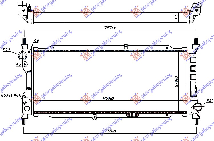 Hladnjak motora 1.7 dizel (65x27)