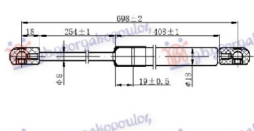 Amortizer gepek vrata (700L-670N)