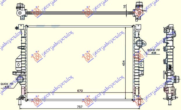 Hladnjak motora za sve modele benzin/dizel (MAN) (670x454x16)