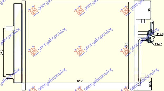 Hladnjak klime 1.6/1.8 benzin - 2.0 tdci (580x46.5x16)