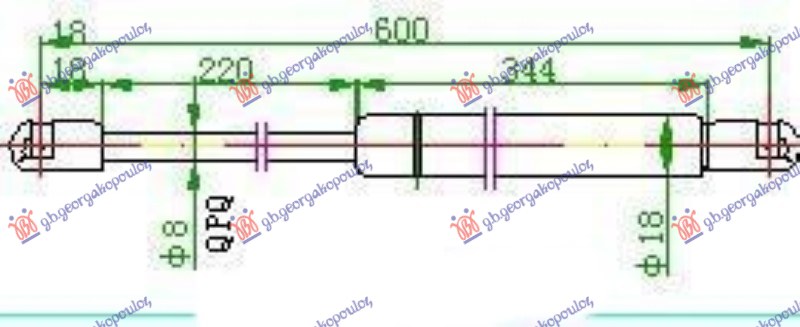 Amortizer gepek vrata (600L-360N)