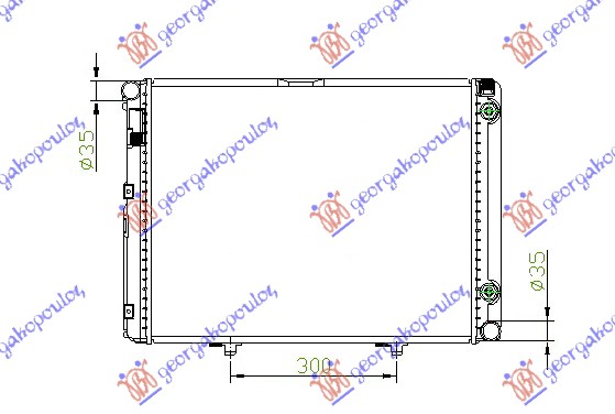 Hladnjak motora 1.8/2.0/2.3 benzin (MAN/AUTO) (+AC) (57.5x45)