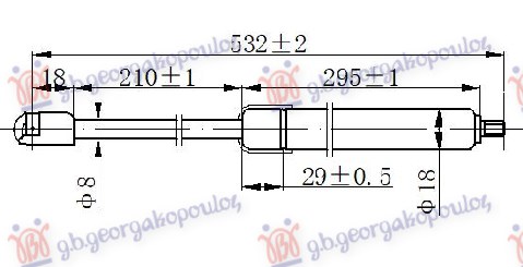 Amortizer haube (532L-280N) L