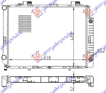 Hladnjak motora 2.8/3.2 benzin (AUTO) (+/-AC) (64x49.2)