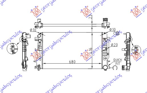 Hladnjak motora 2.2 cdi (MAN) (-AC) (67.7x41.5x23)