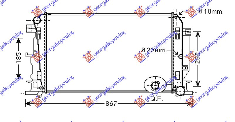 Hladnjak motora 2.2 cdi (MAN) (+AC) (68x41.6x3.4) (MEHANICKI SPOJ)