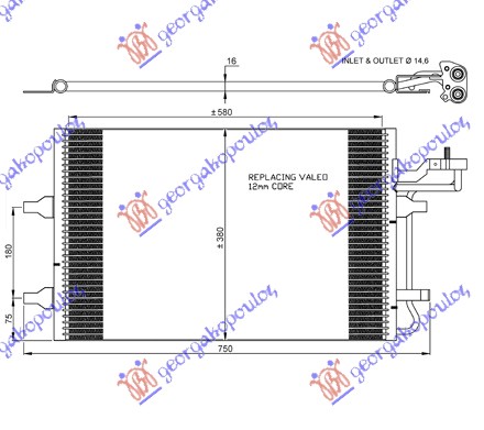 Hladnjak klime benzin/dizel (630x380) 14.4mm