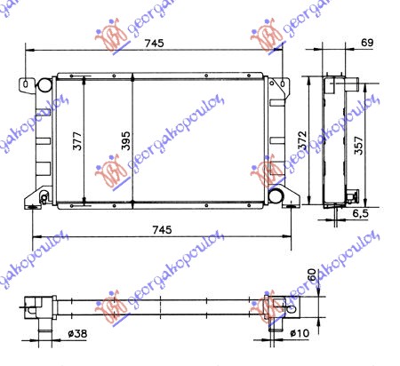 Hladnjak motora 2.5 td (60x33.5)