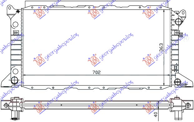 Hladnjak motora 2.0 benzin (+AC) (70x36x42)