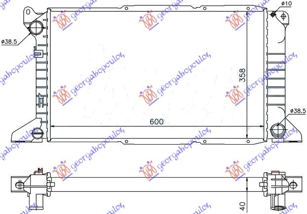 Hladnjak motora 2.5 td (-AC) (60x36)