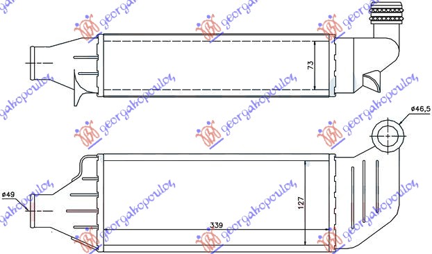 Hladnjak interkulera 1.8 td (33x12x73)