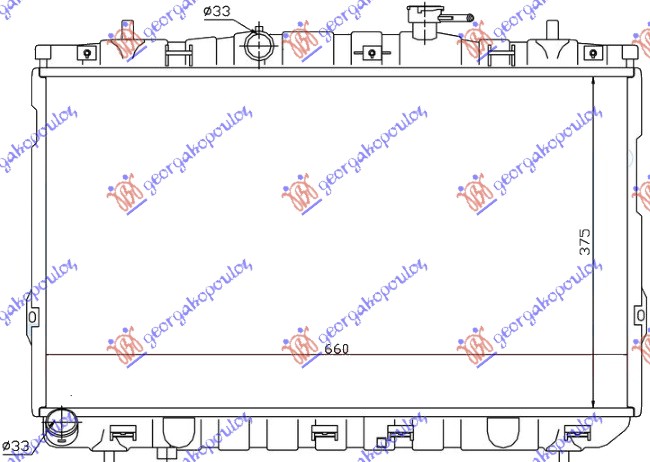 Hladnjak motora 1.6i 16V (MAN) (+/-AC) (37.5x67x15)