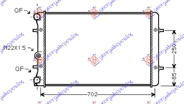Hladnjak motora za sve modele benzin/dizel (MAN/AUTO) (+/-AC) (65x41.5)