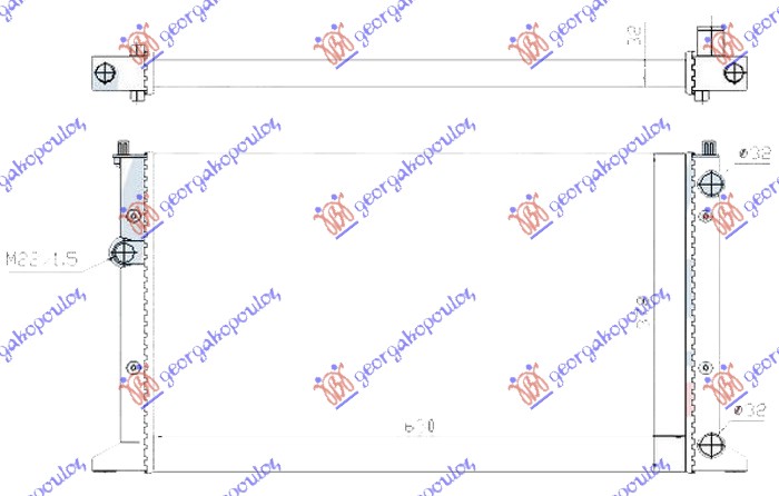 Hladnjak motora (CABRIO) benzin/dizel (630x380x34)
