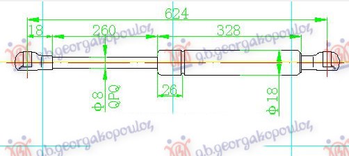Amortizer gepek vrata (625L-360N)