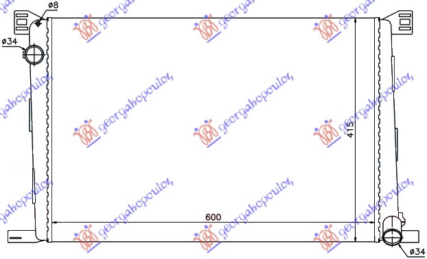 Hladnjak motora 1.4/1.6i 16V benzin (+/-AC) (60x42)