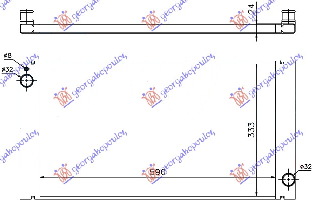 Hladnjak motora 1.6 t. benzin - 1.6/2.0 dizel (59x33.4)