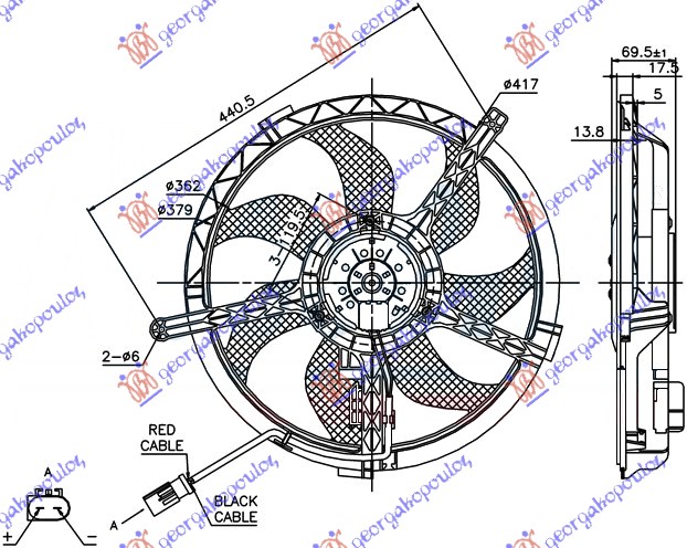 Ventilator komplet (2 PIN)