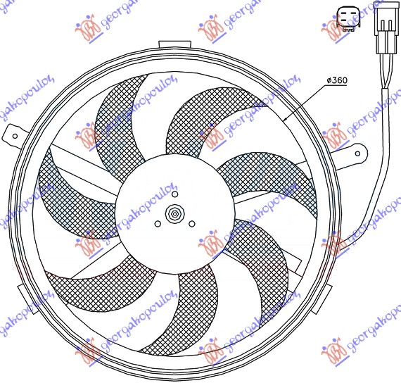 Ventilator komplet (S) (3 PIN)