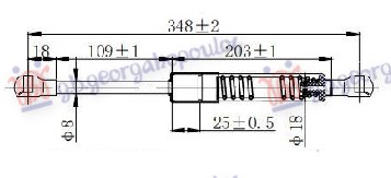 Amortizer gepek vrata 4 vrata/coupe (350L-320N)