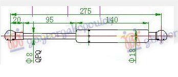 Amortizer gepek vrata (275L-590N)