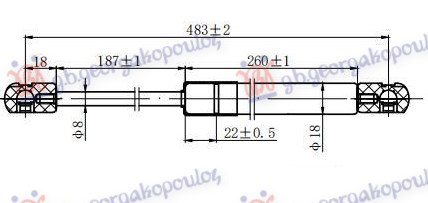 Amortizer gepek vrata (483L-535N)