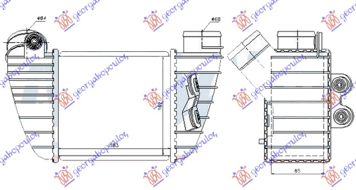 Hladnjak interkulera 1.8T (S3) (185x165x85) D