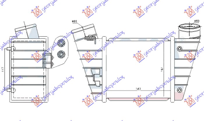 Hladnjak interkulera 1.8T (S3) (185X165X85) L