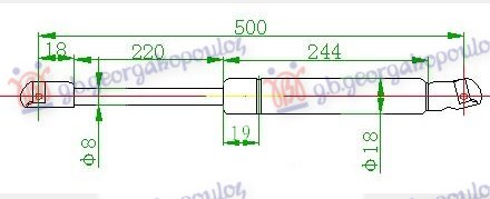 Amortizer gepek vrata -00 (500L-420N)