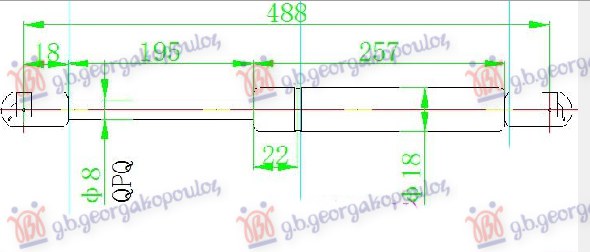 Amortizer gepek vrata (485L-460N)