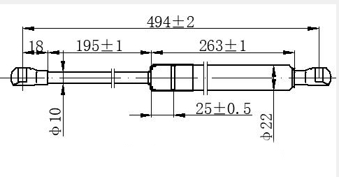 Amortizer gepek vrata 5 vrata (494L-685N)