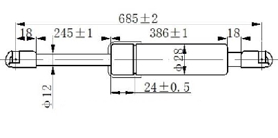 Amortizer gepek vrata (686L-710N)
