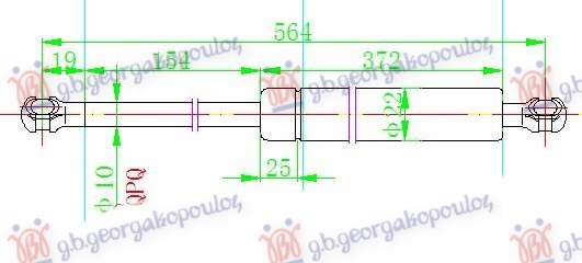 Amortizer gepek vrata (564L-620N)