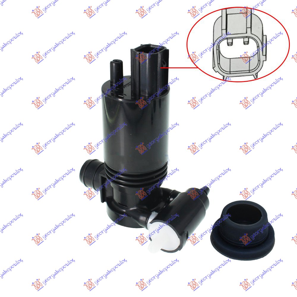 Motor posude brisača (KOCKASTI PRIKLJUCAK) (2 PUMPE)