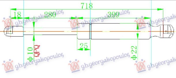 Amortizer gepek vrata (719L-870N)