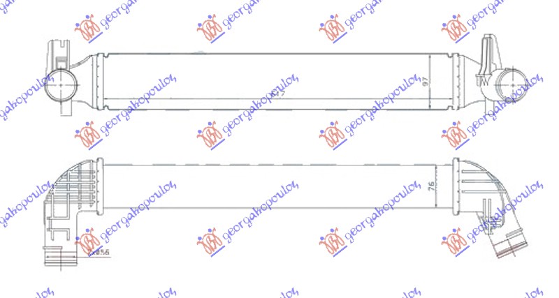 Hladnjak interkulera 1.4 tsi benzin - 2.0 TDI dizel (620x100x76)