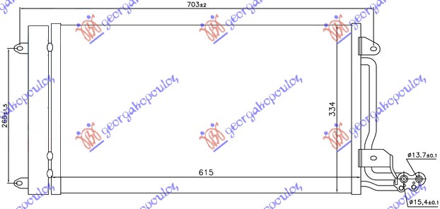 Hladnjak klime benzin/dizel (580x350x16)