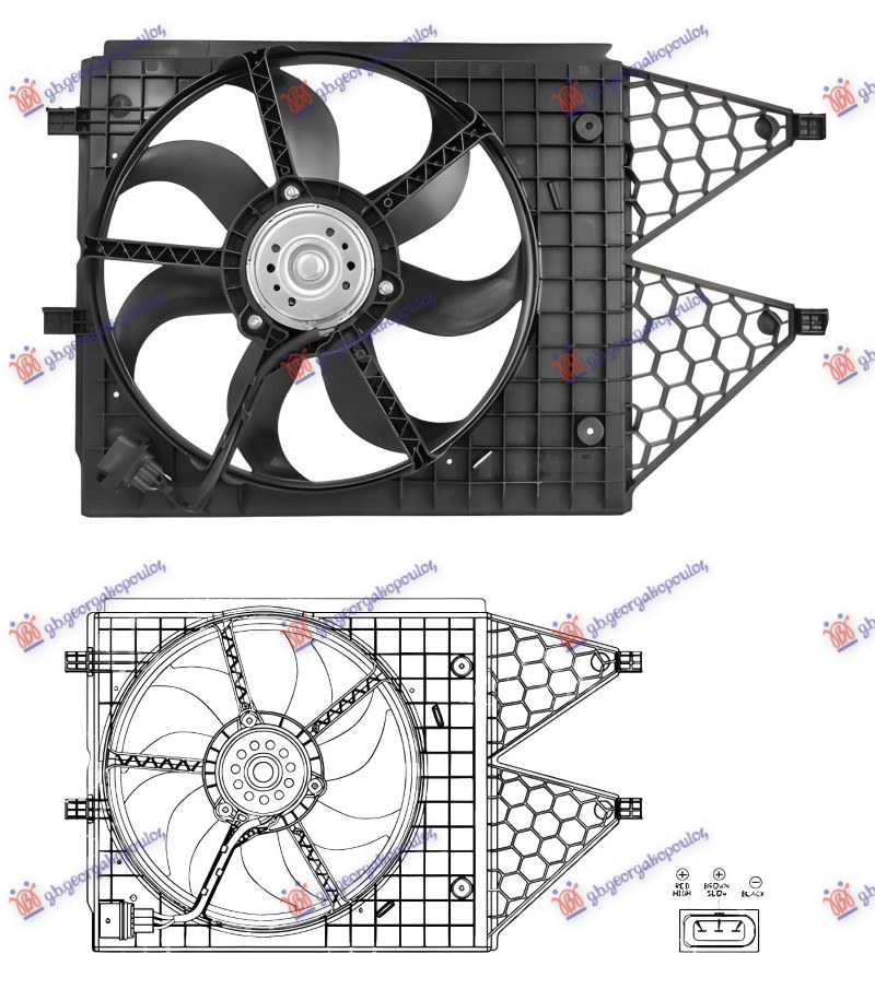 Ventilator komplet 1.2/1.4/1.6 benzin - 1.6/1.9 dizel