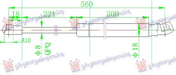 Amortizer gepek vrata 5 vrata (559L-290N)