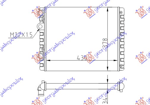 Hladnjak motora za sve modelen (MAN) (-AC) (43x38)